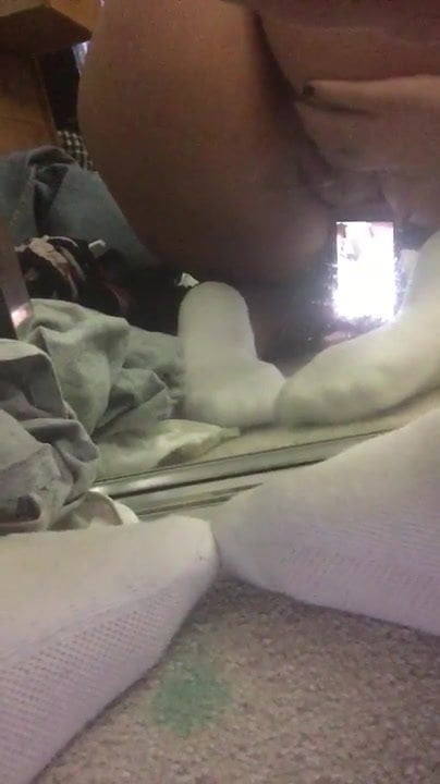 Elaine socks in mirror