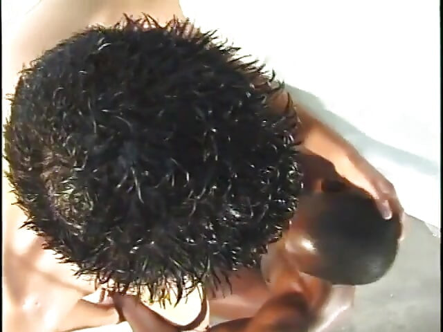 Black stud with a fit body sucks his Latino lover's dick on his knees