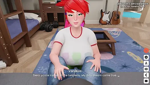 Redhead Stepsister With A Big Fat Ass In Leggings Gives Blowjob To Huge Cock Stepbrother And He Cums In Her Mouth - Mansion Days