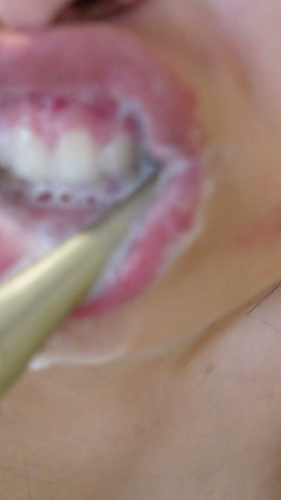 I brush my teeth and a lot of white cream gets in my mouth | Clip 2