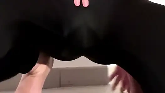 Desperate Girl Wetting Herself: Pissing Through & on Leggings Multiple Times