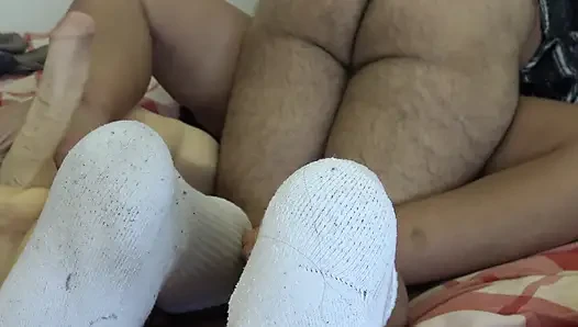 Middle Eastern whore lets stepson fuck her hairy pussy