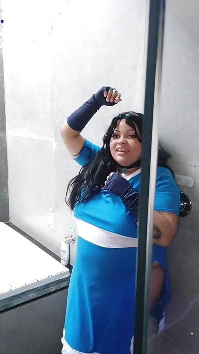 BBW Katara Cosplay Fotografiranje Svršavanje