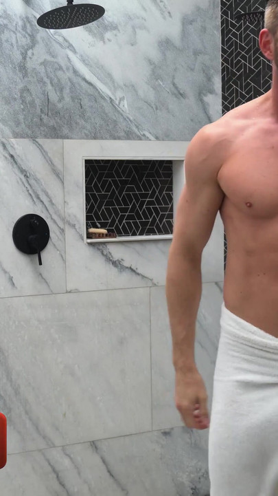 Jaw-dropping moment from "House Tour Turns Into Shower Fuck Between Horny Twink and His Hot Step Dad"