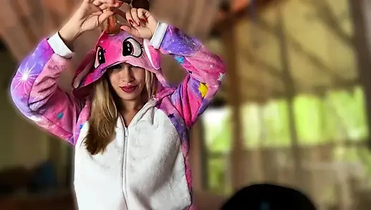 Big ass stepsister ends up covered in cum for getting into my room in tiny pajamas.
