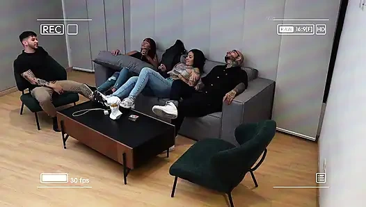 What a! I Fuck My Stepsister's Best Friend Through Ripped Jeans While We Play One