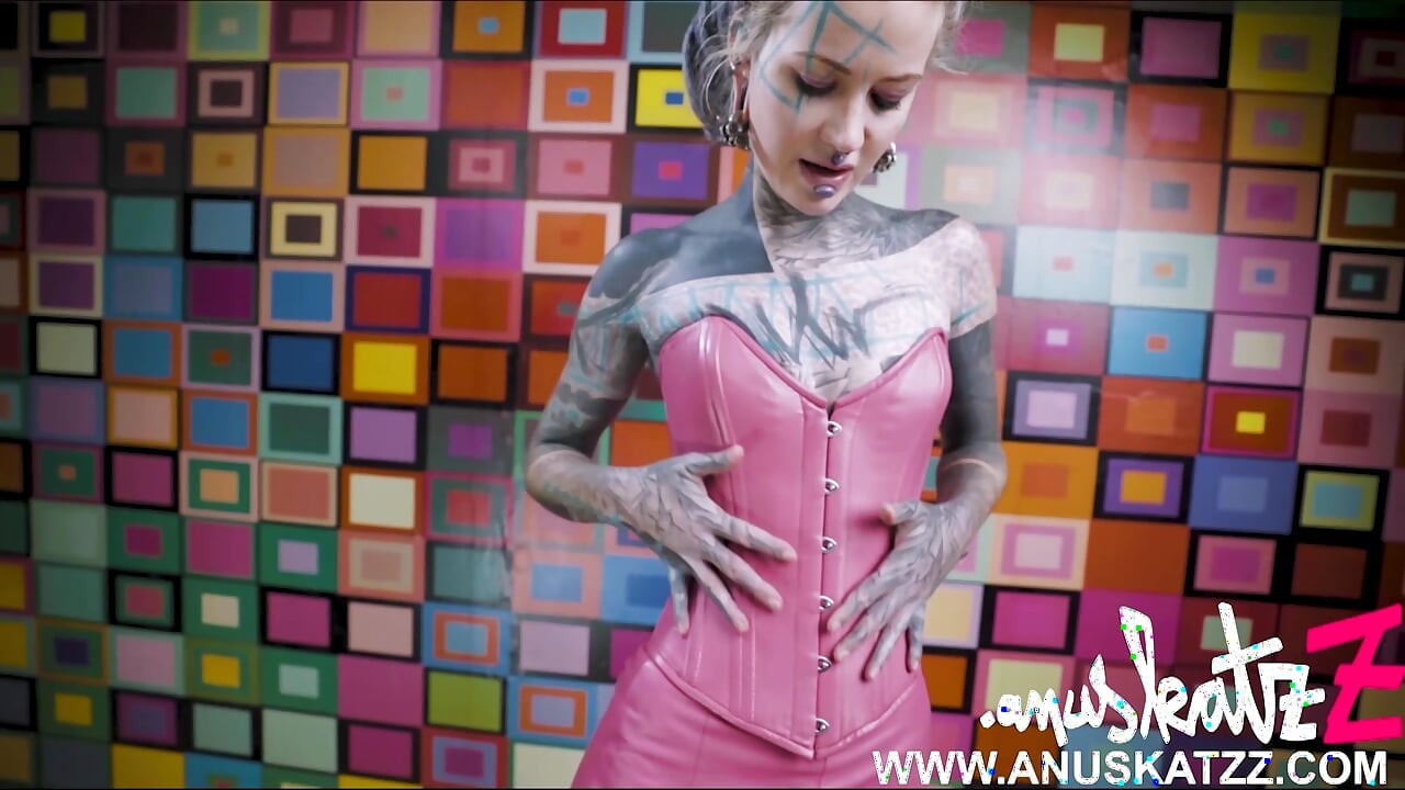Solo Anal Masturbation - Pink Lace Corset and Steel Toy