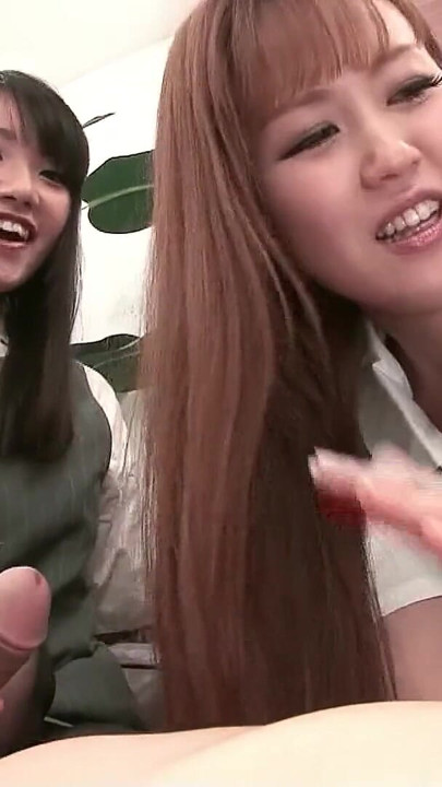 Three Japanese Teens in Nylon Pantyhose give Femdom Footjob at Uncensored Fetish Roleplay to Slave | Clip 2