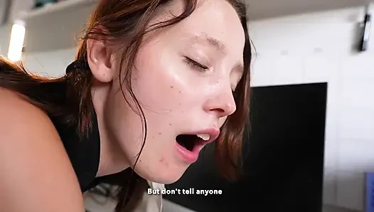 Slutty Russian student passes the Italian exam getting fucked and creampied by her teacher