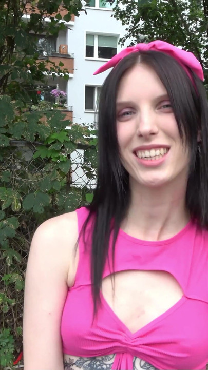 Powerful moment from "GERMAN SCOUT - Skinny German College Girl Runa Charm Pickup and Casting Fuck"