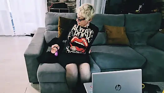 POV on my mature MILF pussy while I masturbate and use a dildo