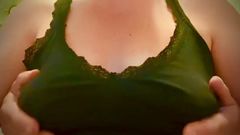 Groping my wife’s big nipples and wet pussy