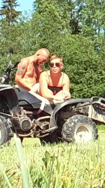 Captivating moment from "Took my stepmom for a ride on an ATV and fucked her"