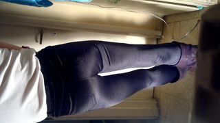 Black spandex glamour jeans for men