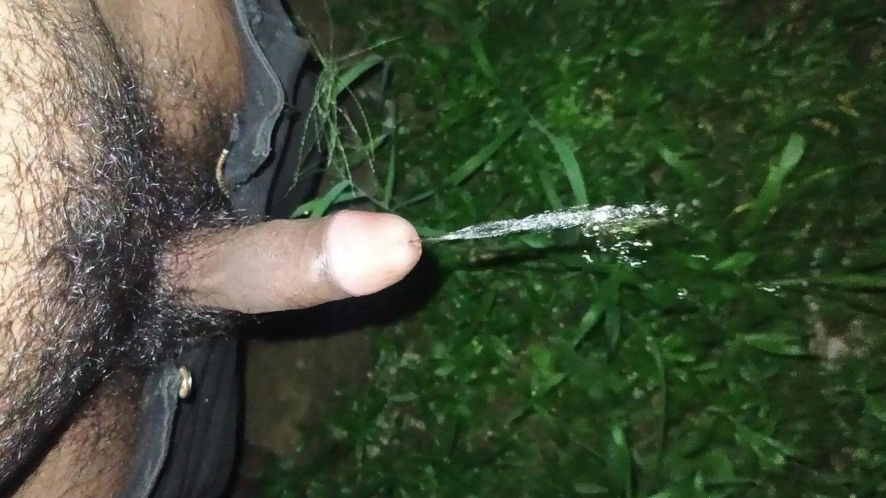I'm peeing in the woods.