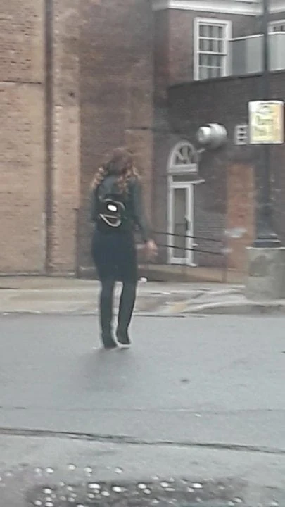 Black spandex ebony walking shaking ass