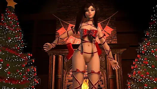 D.va hadiah natal - parodi porno overwatch