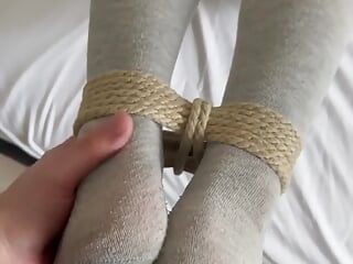 Master Uses Slaves Feet to Get off