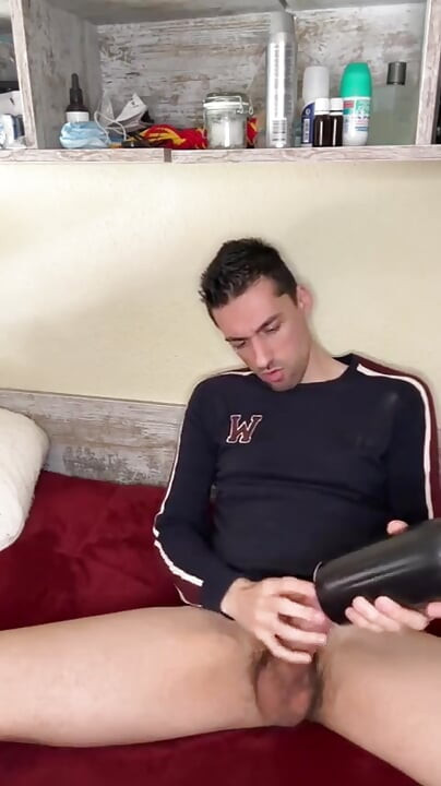 Hot Stepdaddy Showing off Big Cock and Playing with Vibrator