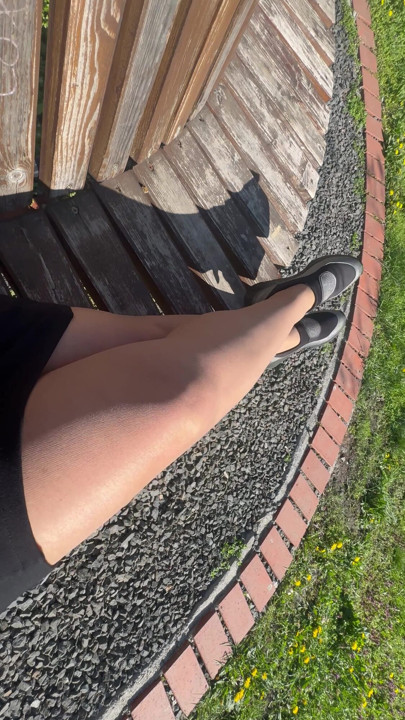 Sexy hot stepmom is horny and caresses herself on a park bench | Clip 2