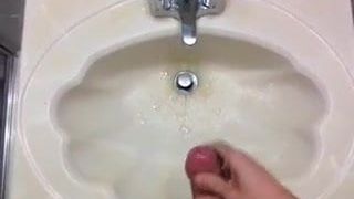 cumming on the sink