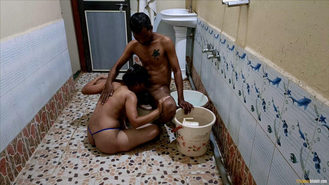 Indian Bhabhi Giving Husband A Blowjob In Bathroom