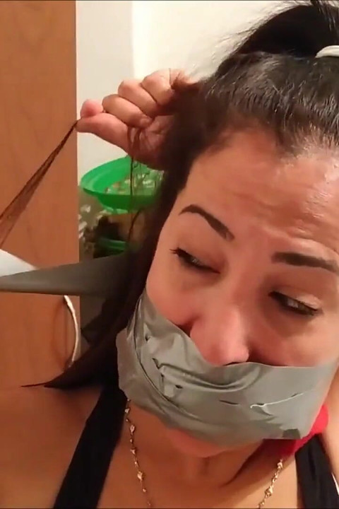 Self-gagged Latina Stepmom in Her First Gag Talk Video