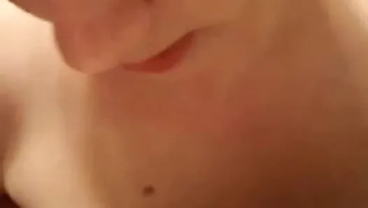 homemade amateur cumshot on her tits and face