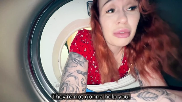 Step Son Fucks Step Mom Stuck in Washer - Hot Creampie Finish