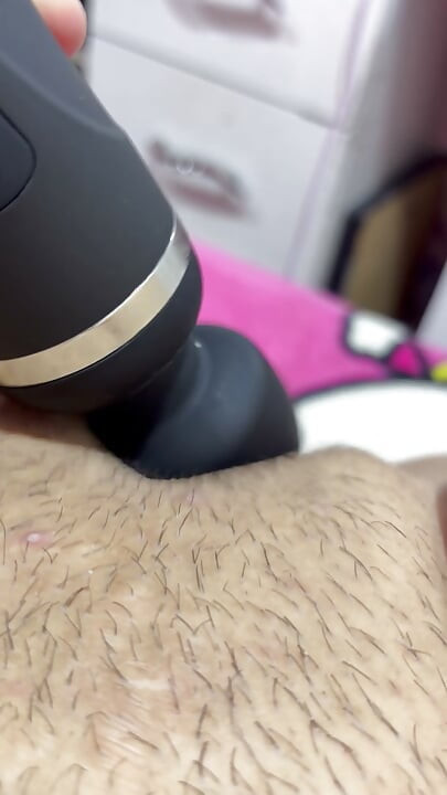 Hot mom plays with her vibrator in her delicious hairy pussy