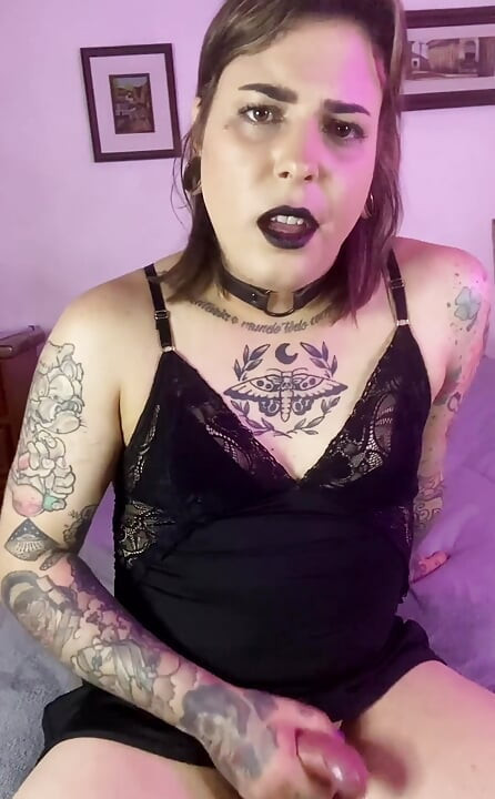 Black baby doll for a hot handjob