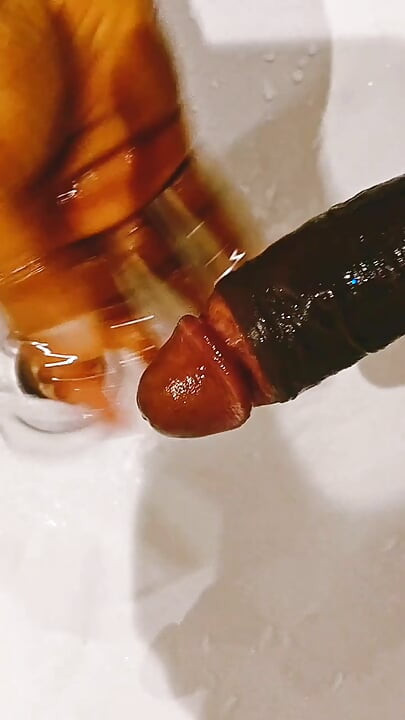 Big cock washing after sexy cum shot