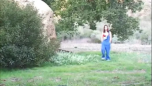 Gorgeous brunette with big boobs was hired to tend a garden but she has some other plans