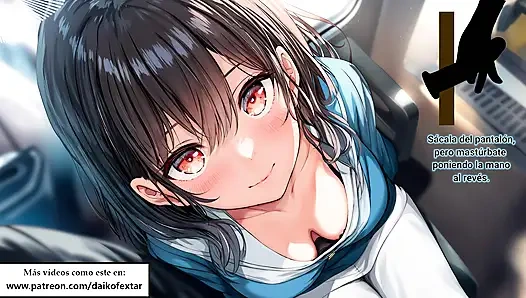 Испанский хентай JOI - шаловливая мастурбирует тебя в японском поезде.