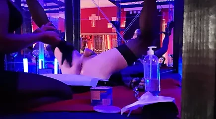 Miss Lady Tina , Sklave gefistet, Dildo, Doppel-Faust ,