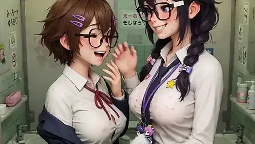 Kompilasi anime cosplay ciuman gadis sekolah