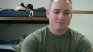 Str8 army soldier stroke in his barracks