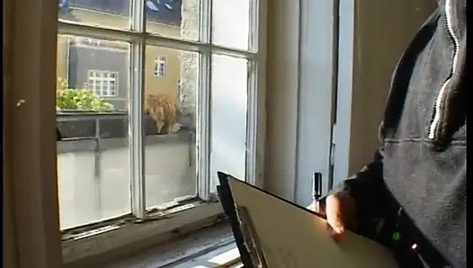 Horny blonde milf blowing black cock while getting her cunt licked