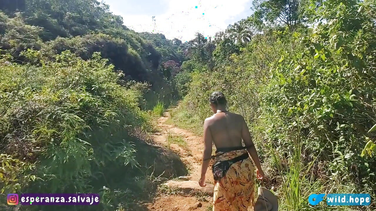 Wild Indian has hardcore sex in a paradise waterfall in the middle of nature