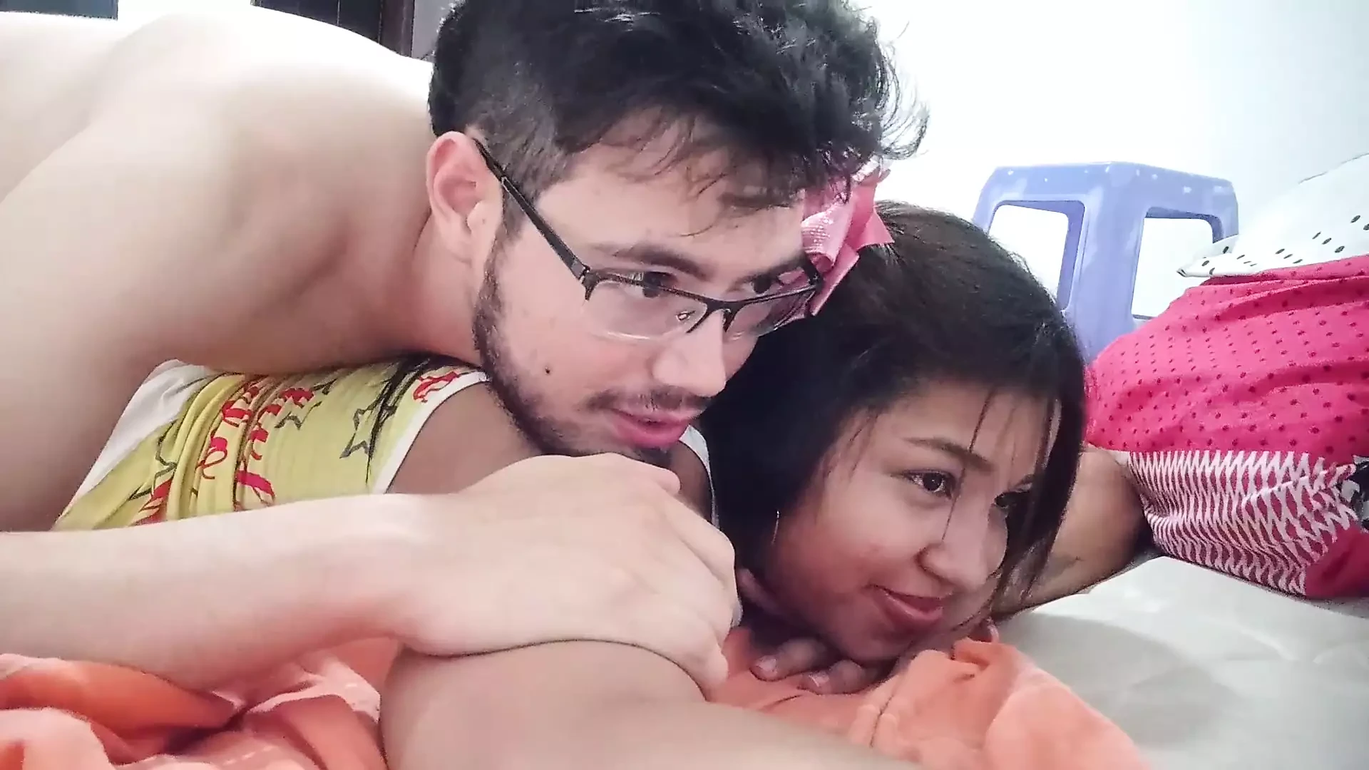 18 year old brunette big saggy tits from New York United States fucking her stepbrother's big dick