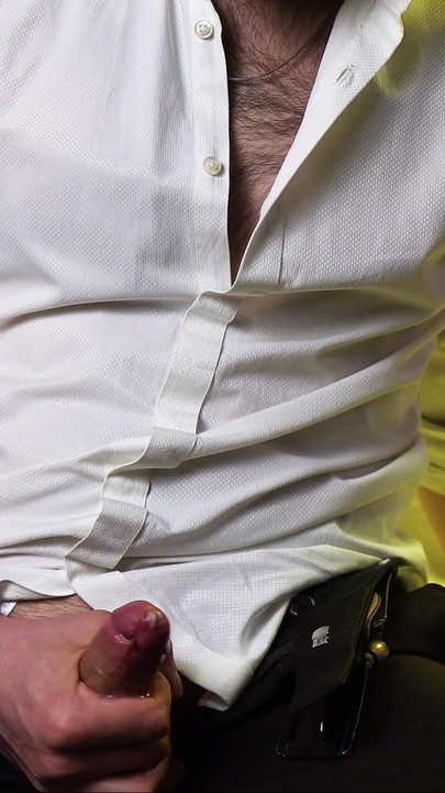 Memorable moment from "A guy with very sexy hands jerks off his small cock and cums loudly on camera."