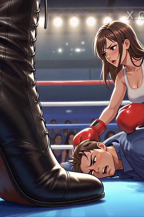 Femdom Boxing Promoter, Public Boot Worship and Punishment