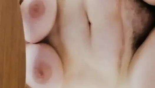 Seen to below BBW wife with  slapping breasts