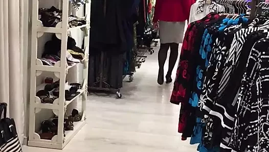 designer jacket in a designer shop,