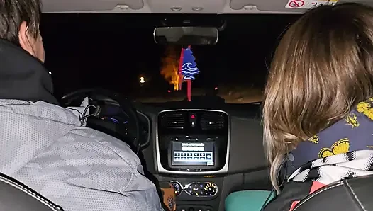 A double blowjob in my friend's car DIRTY MORBID GIRLS