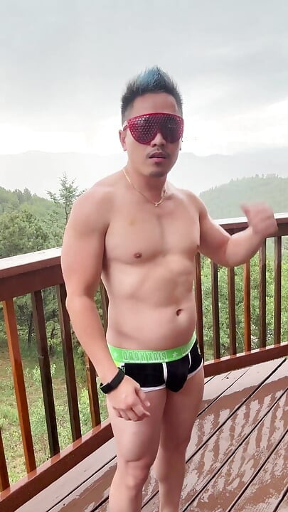 Mountain Storm Stud: Rain-soaked Asian Muscle Sensation