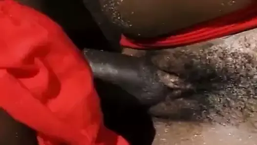 Hot Ebony slut enjoys some big black dick on the beach