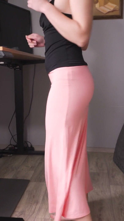 Thin Maxi Skirt Visible Panty Line Dilemma | Clip 1