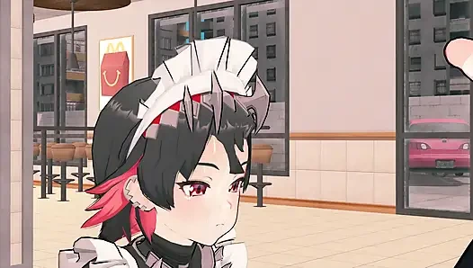 =Zensiz bölge sıfır= Ellen Joe x Wise: McDonald's'ta riskli halka açık seks (4k)