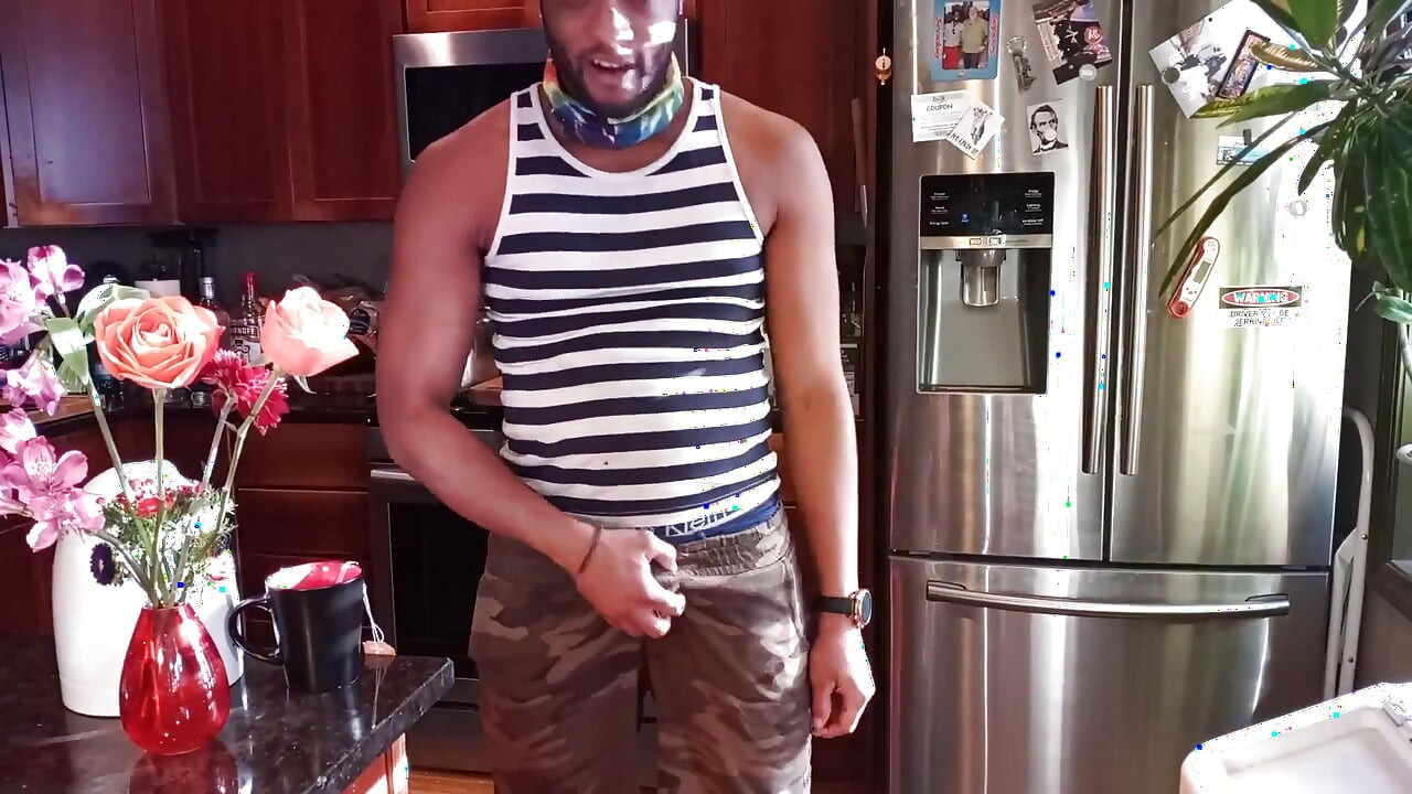 Kennie Jai Jerks off in the Kitchen and Has Tea!!